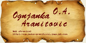Ognjanka Aranitović vizit kartica